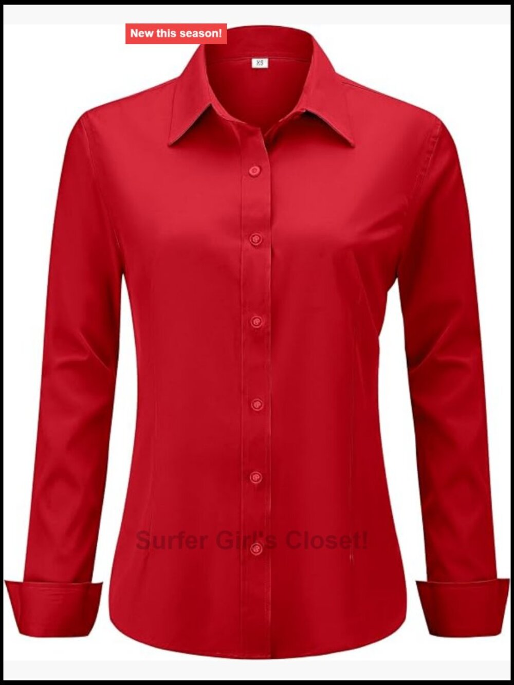 Wrinkle-Free Long Sleeve Button Down Shirt Women Stretch Blouse